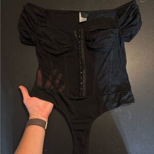 Windsor Black Off-Shoulder Shapewear Top